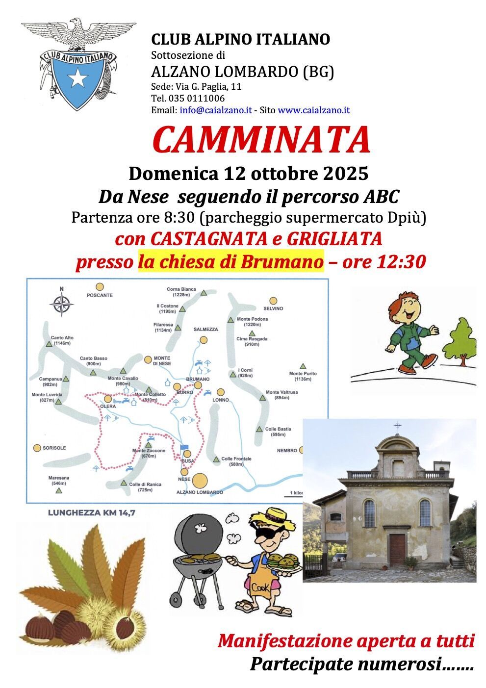 Camminata con castagnetta e grigliata